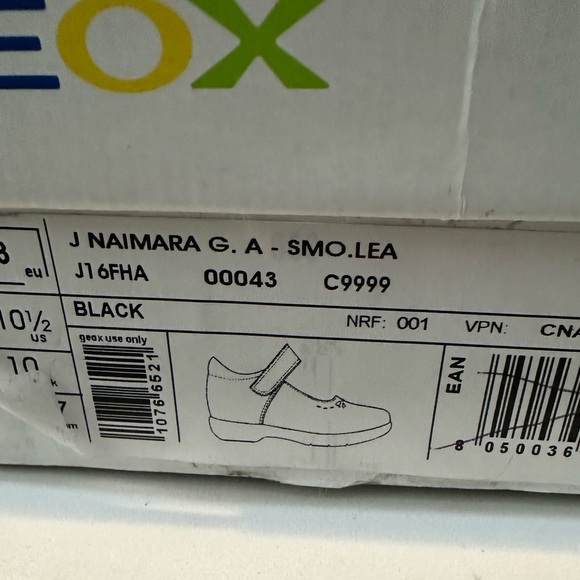 Geox Respira Girls Black Leather Mary Jane Shoe Sz 28 EU / 10.5 US - Picture 7 of 8